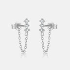 Puces d'oreilles solitaire serti, argent 925 — vue 7