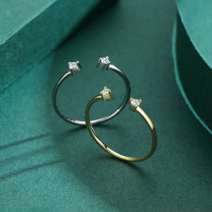 Bague moissanite sertie, argent massif 925 — vue 5