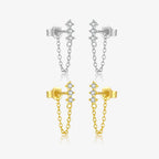 Puces d'oreilles solitaire serti sur argent massif 925