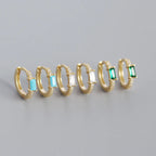 Boucles d'oreilles à zircon rectangle — vue 3