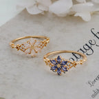 Bague fleur pavée de pierres, argent 925 — vue 4