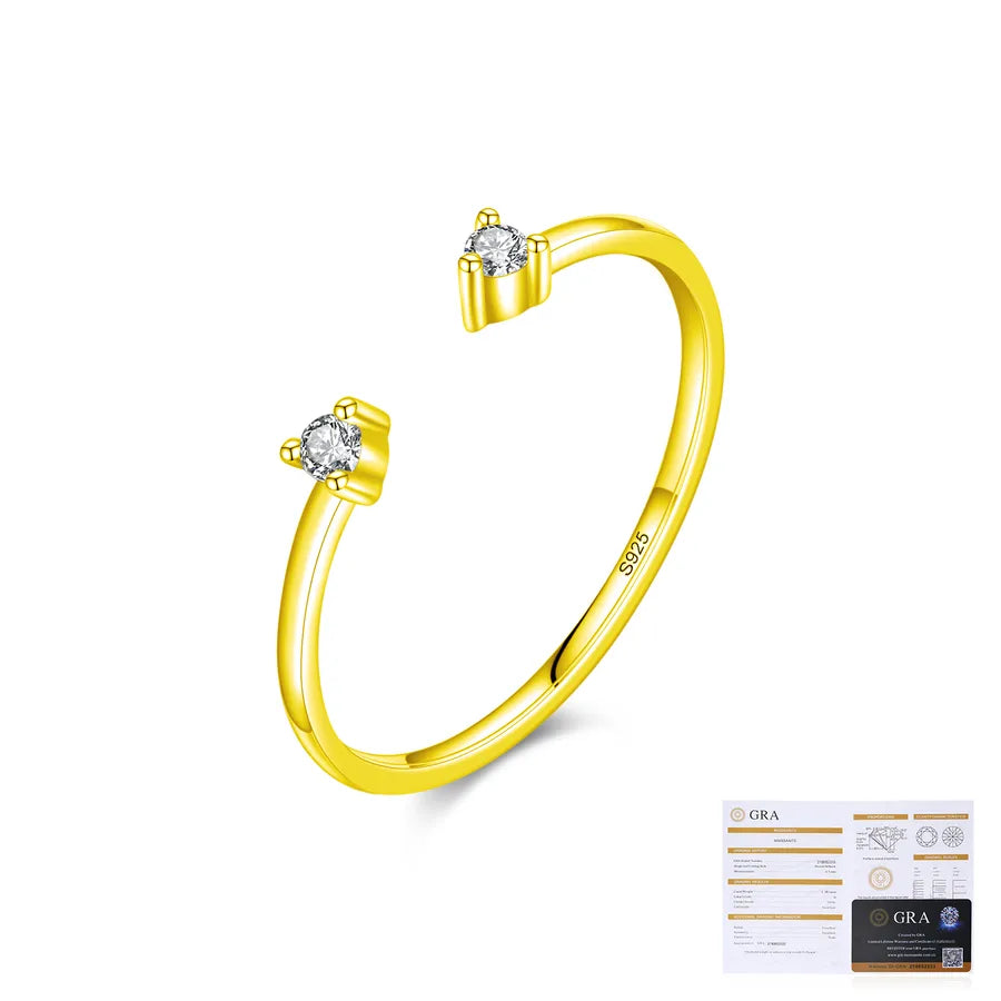 Bague moissanite sertie, argent massif 925 — vue 8