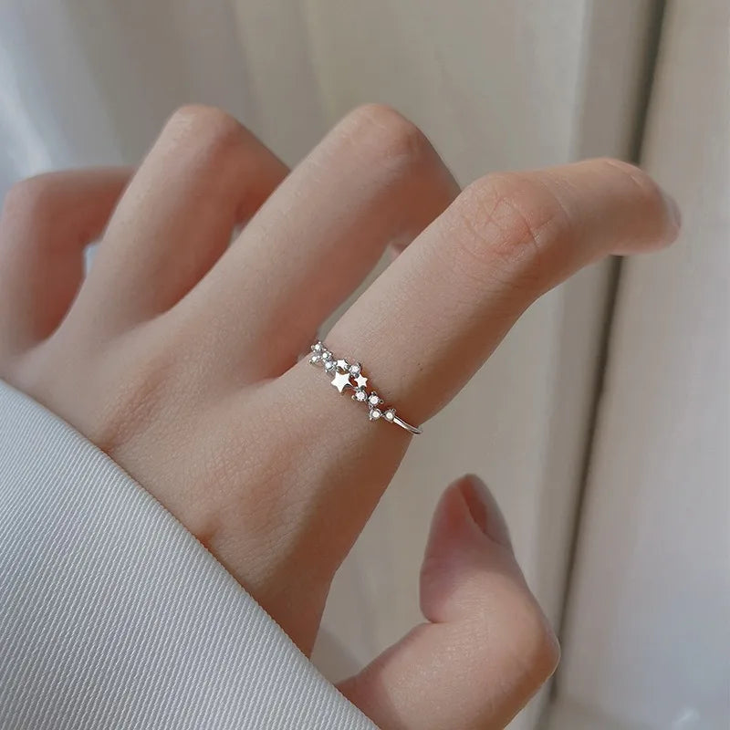 Bague étoile sertie de zircons, argent 925 — vue 6