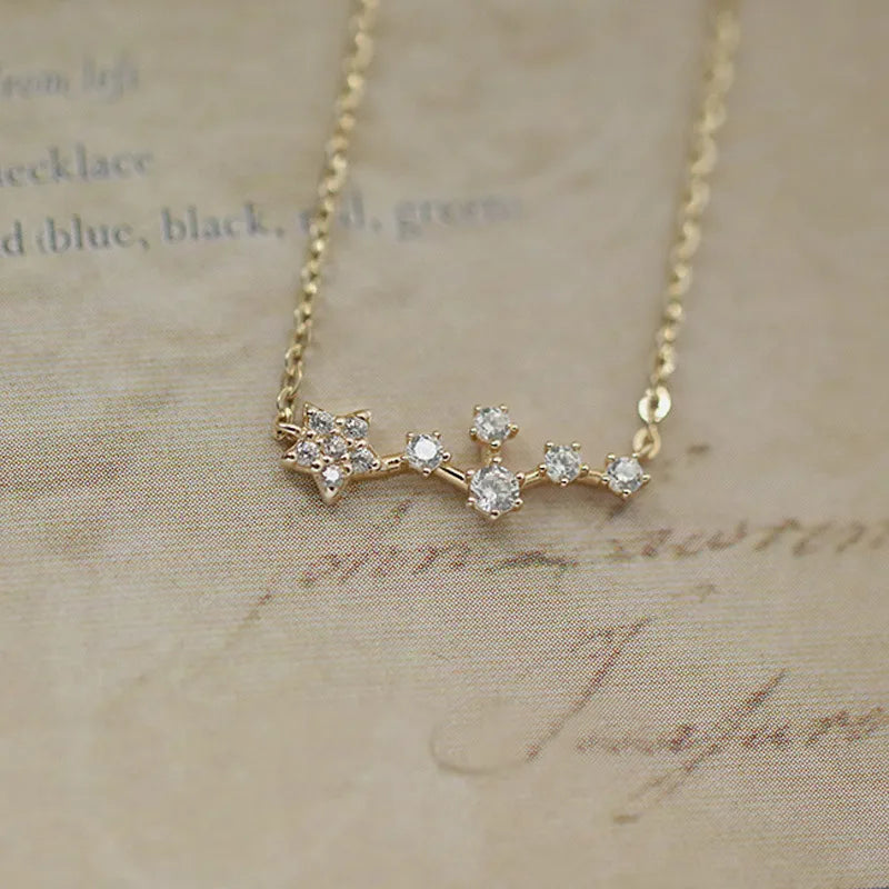 Collier étoile fine, argent massif 925 doré — vue 2