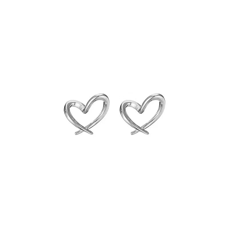Puces d'oreilles cœur, argent massif 925 — vue 5