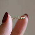 Bague solitaire ronde, finition dorée — vue 6