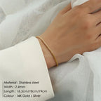 Bracelet géométrique minimaliste, acier doré — vue 4