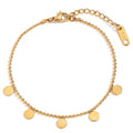 Bracelet pastille sur chaîne à billes dorée — vue 6