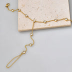 Bracelet fin serti de zircons, acier doré — vue 3