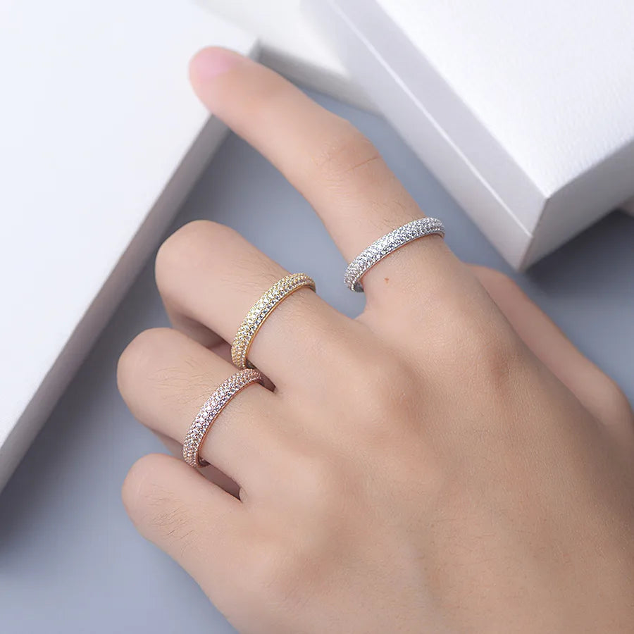 Bague géométrique pavée de zircons, argent 925 — vue 5