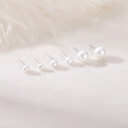 Puces d'oreilles à perle, argent massif 925 — vue 5