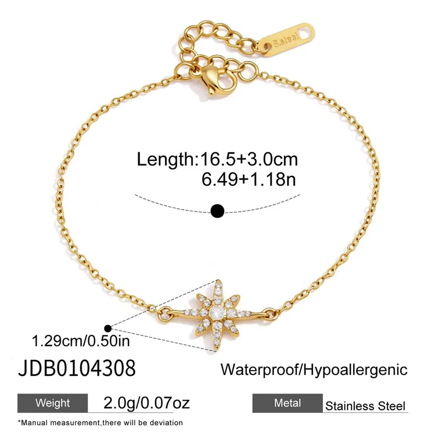Bracelet étoile filante sur chaîne fine dorée — vue 6