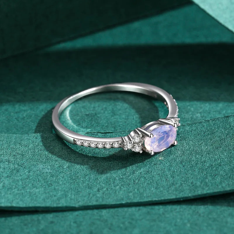Bague à cristal taille ovale, argent 925 — vue 5