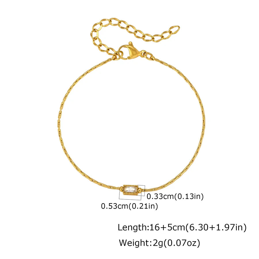 Bracelet chaîne tressée sertie de zircons — vue 2