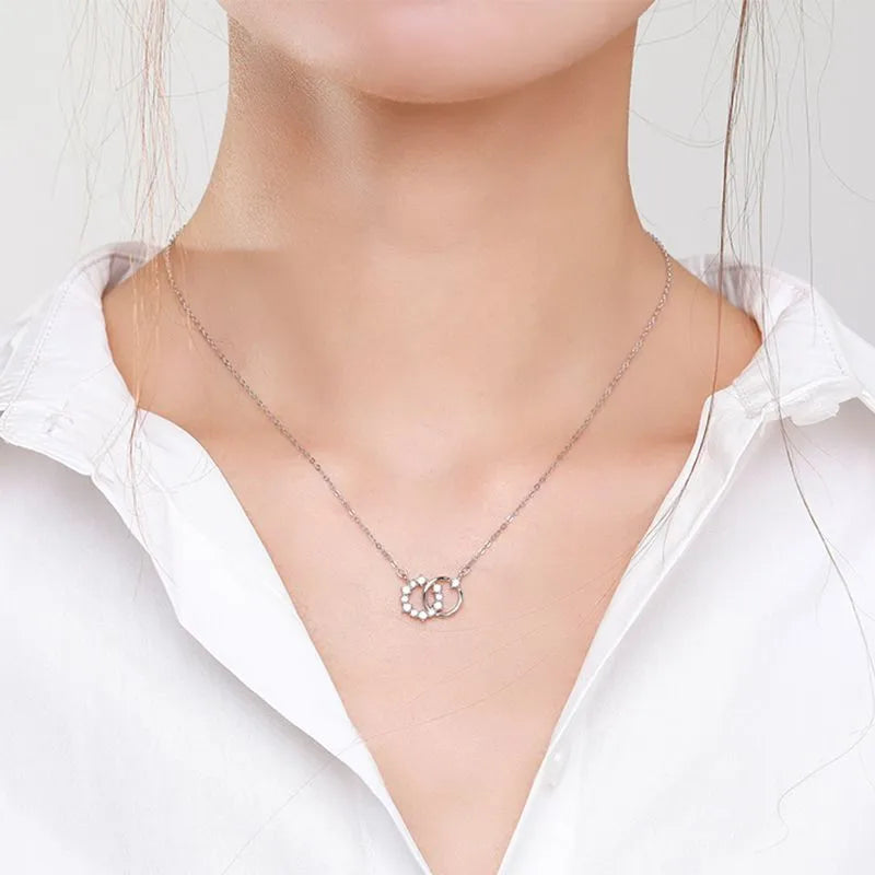 Collier à double anneau serti de zircons — vue 3