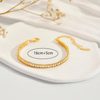 Bracelet maillons irréguliers sertis de zircons — vue 4