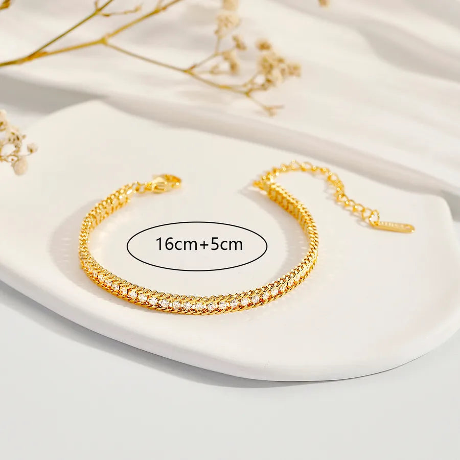 Bracelet maillons irréguliers sertis de zircons — vue 4