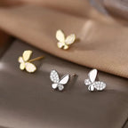 Puces d'oreilles petits papillons en argent massif 925