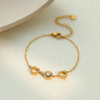 Bracelet cœur doré sur chaîne fine — vue 3