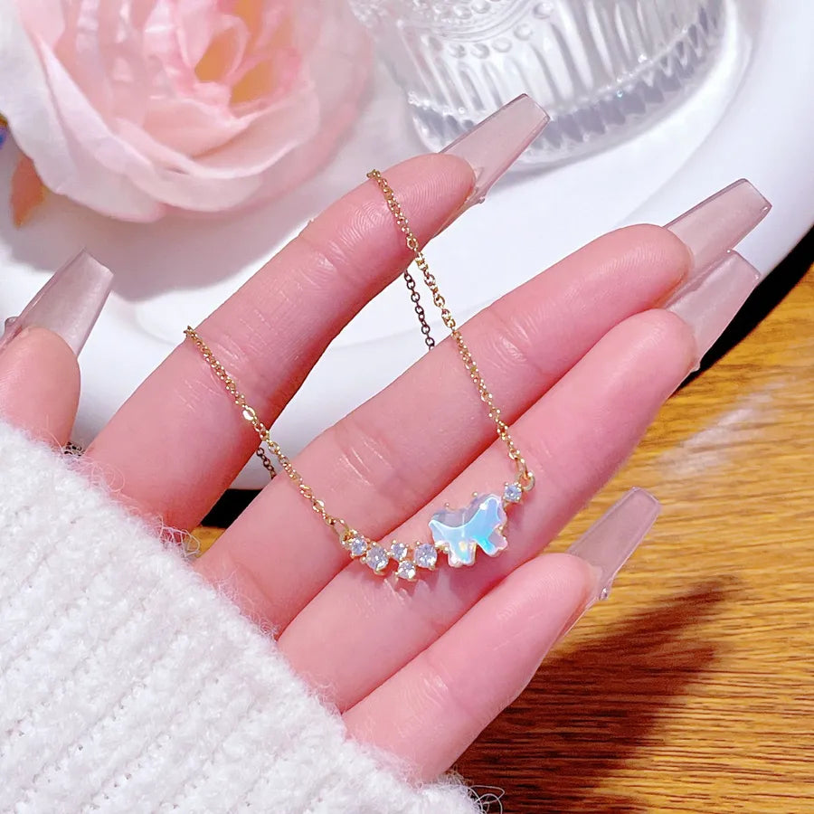 Collier à petites fleurs, acier titane — vue 3