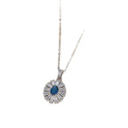 Collier à pierre taille fleur de givre, chaîne dorée — vue 3