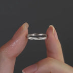 Bague anneau rond lisse, argent massif 925 — vue 2