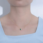 Collier à pendentif carré serti, argent 925 — vue 9