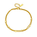 Bracelet à maillons carrés, acier inoxydable doré — vue 4