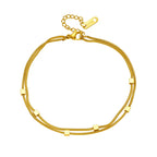 Bracelet à maillons carrés, acier inoxydable doré — vue 4