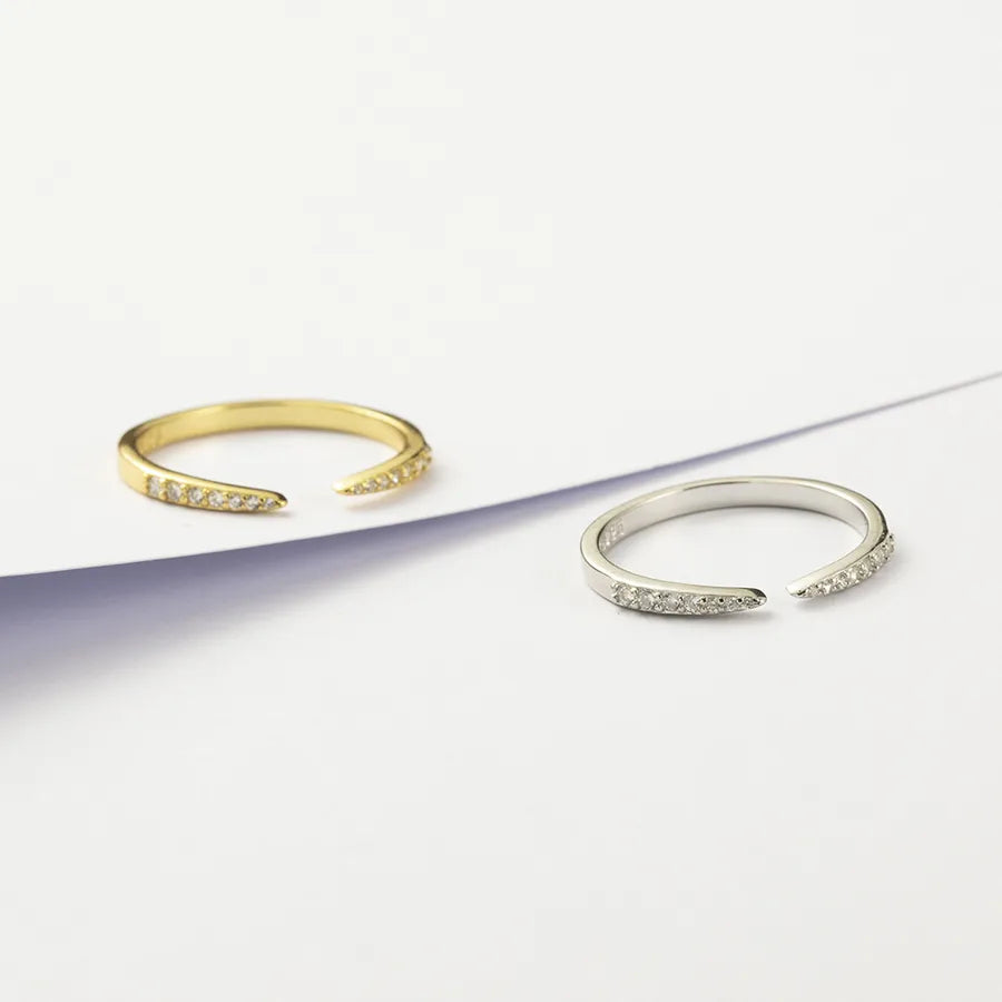 Bague ouverte géométrique, argent massif 925 — vue 2