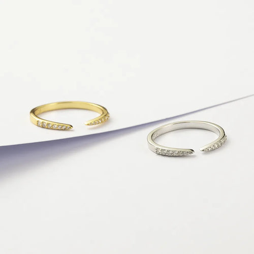 Bague ouverte géométrique, argent massif 925 — vue 2
