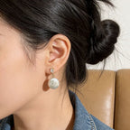 Boucles d'oreilles à perle baroque, argent 925 — vue 4