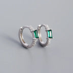 Boucles d'oreilles à zircon rectangle — vue 8