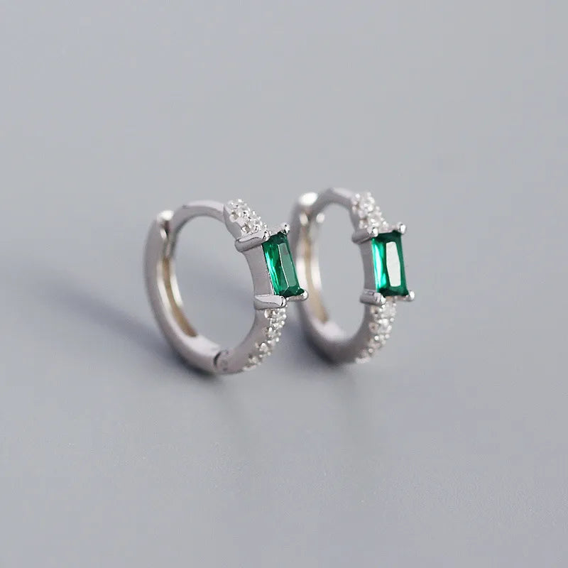 Boucles d'oreilles à zircon rectangle — vue 8