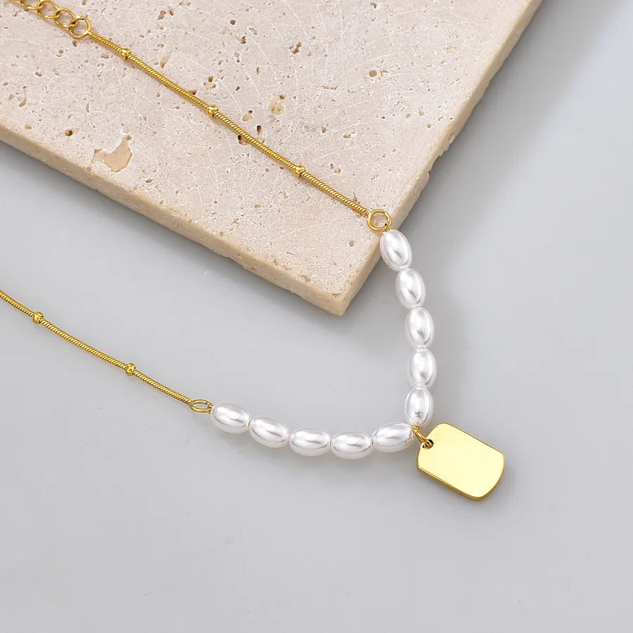 Bracelet perle et maille vénitienne dorée — vue 4
