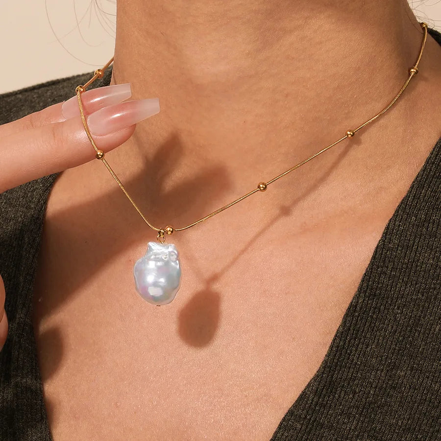 Collier queue de sirène et perle sur chaîne fine