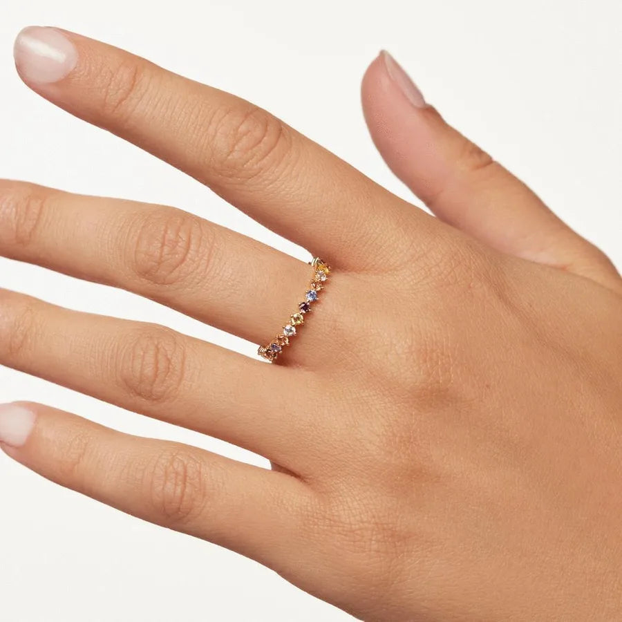 Bague à pierre colorée sertie, argent 925 — vue 5