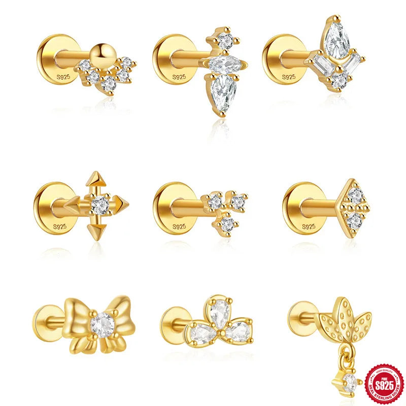 Bijou de cartilage motif nœud en argent massif 925