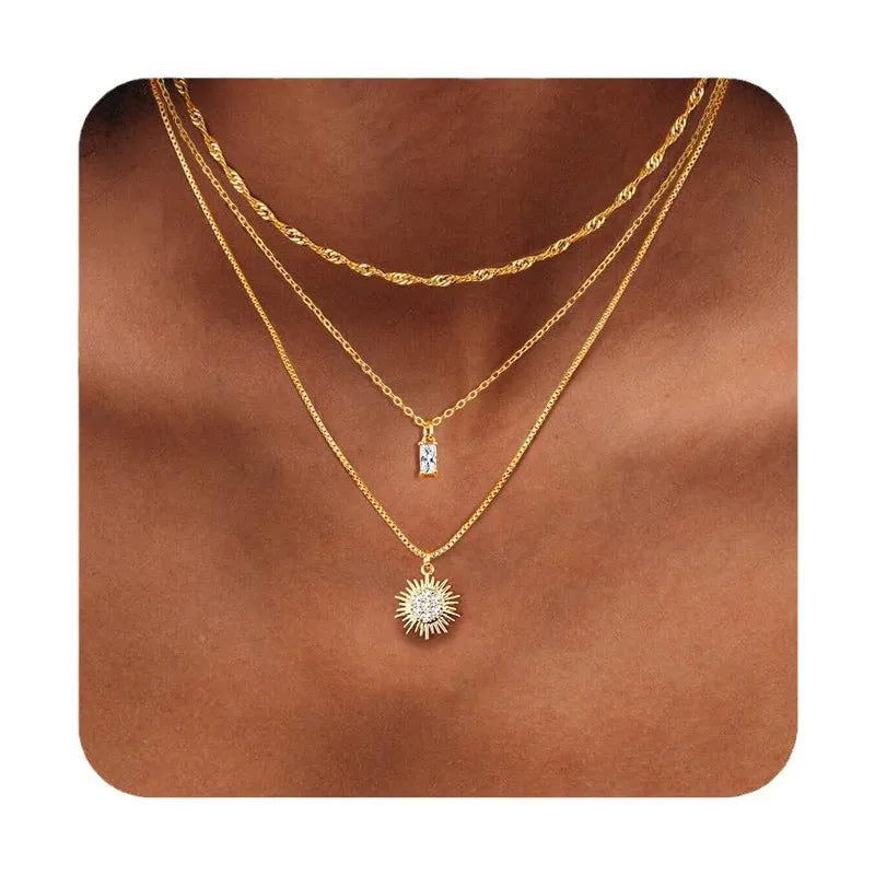 Collier multi-rangs à pendentifs gouttes — vue 6