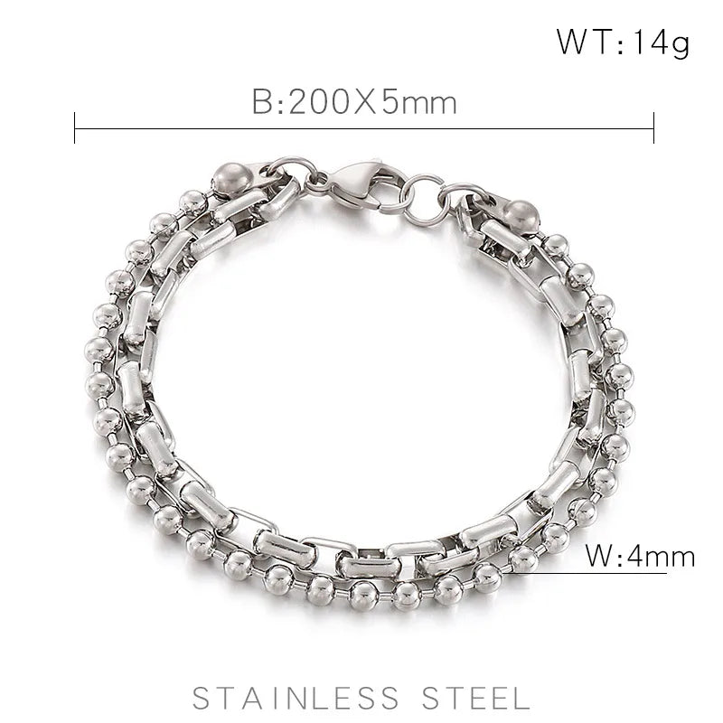 Bracelet géométrique bicolore, acier inoxydable — vue 5