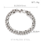 Bracelet géométrique bicolore, acier inoxydable — vue 5