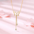 Collier papillon de nacre à double rang et pampille