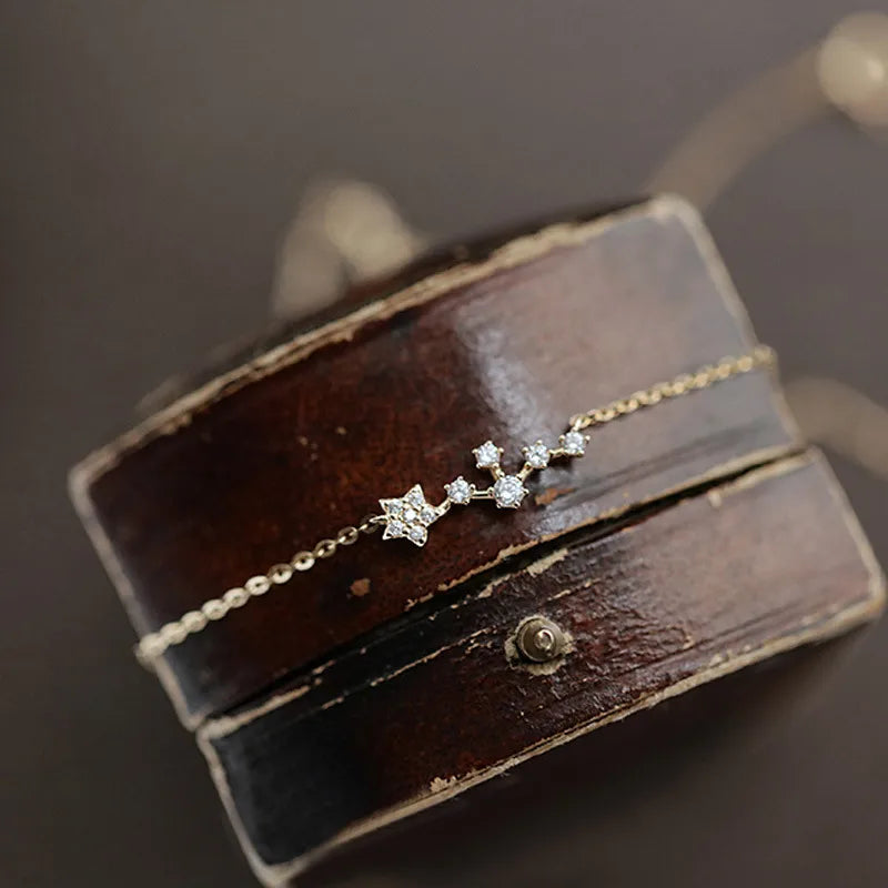 Collier étoile fine, argent massif 925 doré — vue 3