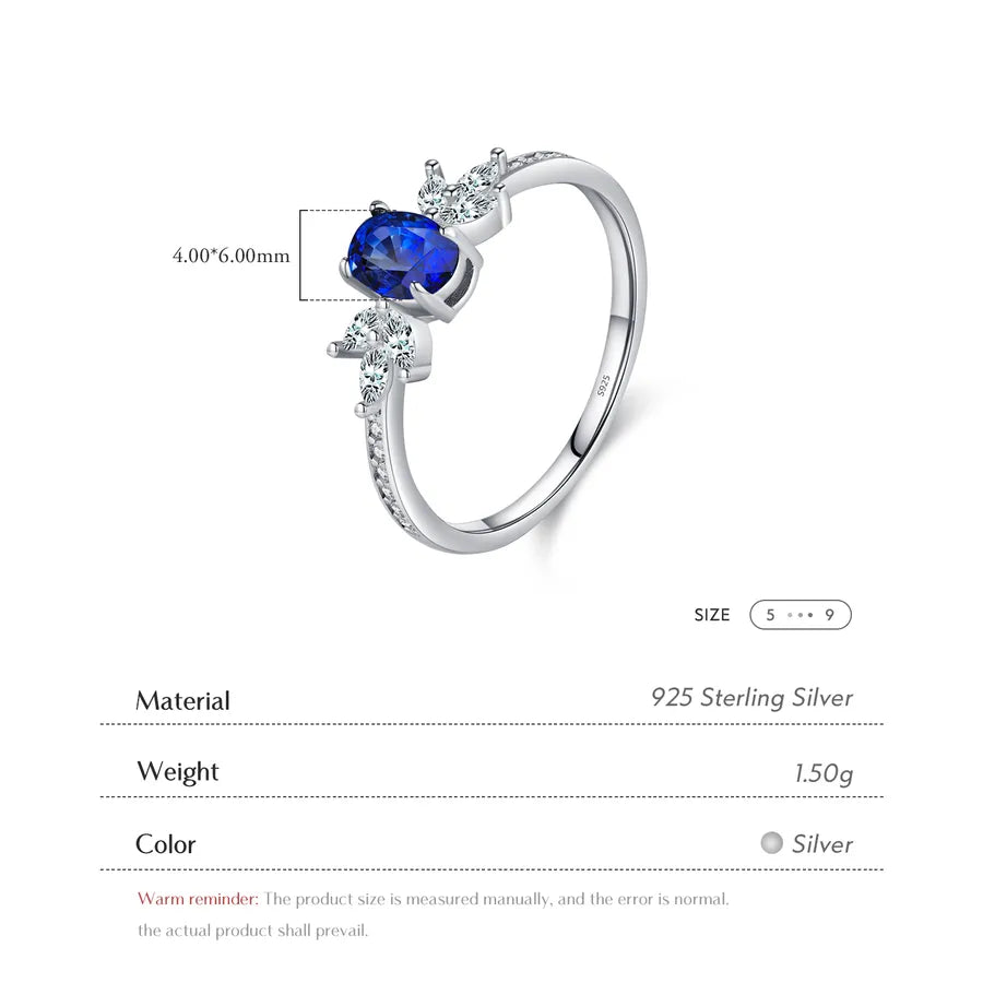 Bague à zircon taille ovale, rhodiée — vue 4