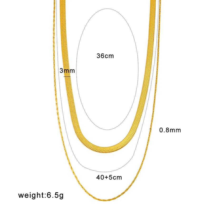 Ras-de-cou à double rang, acier inoxydable doré — vue 9