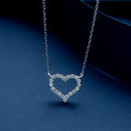 Collier cœur serti d'une moissanite, unisexe — vue 2