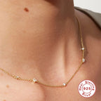 Collier alternant zircons ronds et carrés — vue 2
