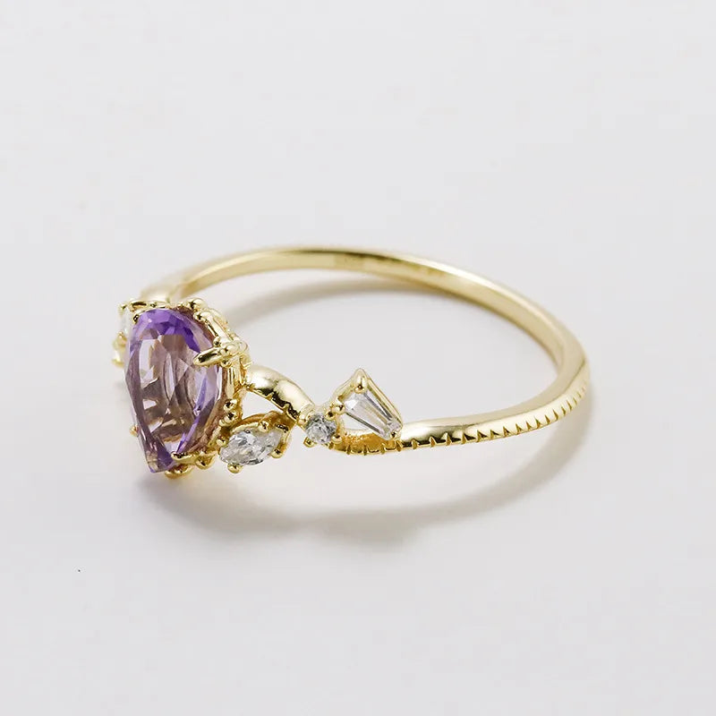Bague cristal sur monture géométrique, argent 925 — vue 3