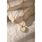 Collier cœur ajouré, chaîne fine dorée — vue 5