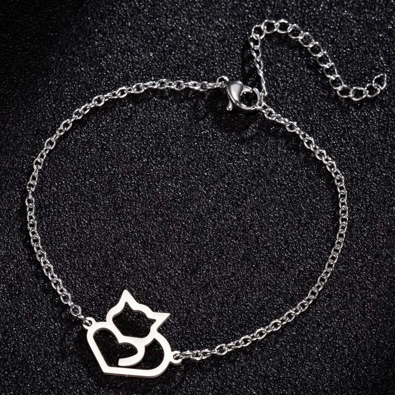 Bracelet à silhouette animale sur chaîne dorée — vue 3